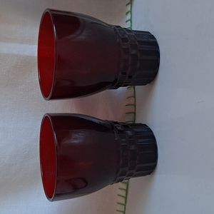 Vintage Ruby Red Tumbler Pair